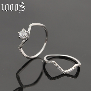 Fashion Promise <strong>Rings</strong> <strong>Set</strong> 925 <strong>Silver</strong> Wedding Engagement Bridal <strong>Set</strong> for Lovers - Product Image 3