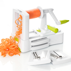 Cortador en Espiral Multiusos 5 en 1 de Plástico Ecológico para Cocina - Espiralizador de Verduras Grueso y Delgado con Cortador en Espiral y en Rollo - Product Image 1