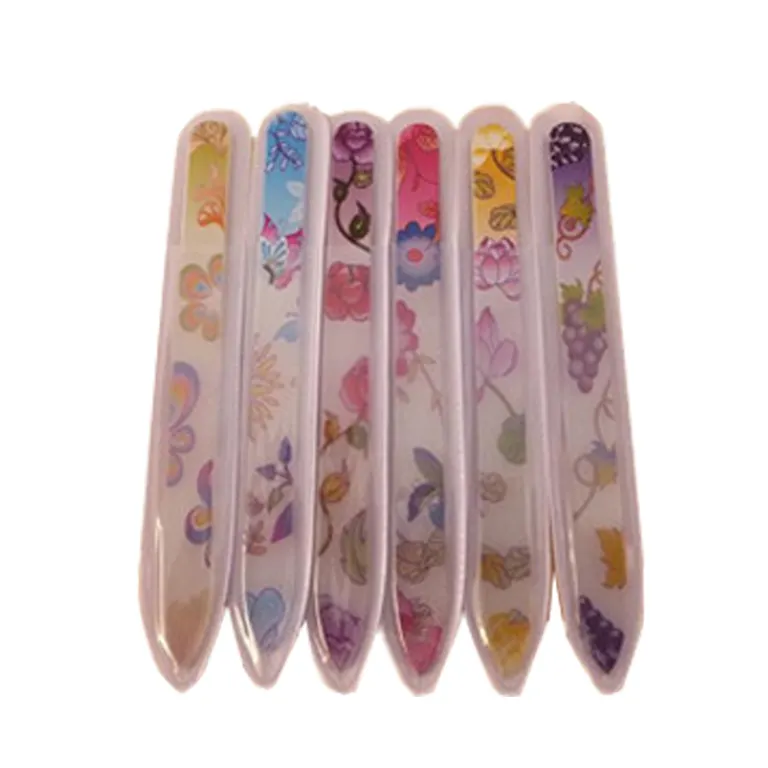 Glass Nail File Wholesale Strip Point Lamp Bead Lamp Tube Pvc Bag or according Your Design Women Double Glass Nail File
