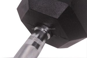 Haltères hexagonaux en caoutchouc écologique noir Tiger Sports Rizhao pour salle de sport commerciale - Product Image 5