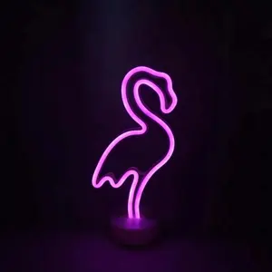 Декоративный на батарейках стол бабочка гитара Розовый фламинго led неоновый свет