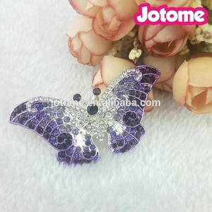Broche de Animal de mariposa con diamantes de imitación púrpura personalizado, broches decorativos de moda para niños, bodas, fiestas, regalos, compromisos - Product Image 2