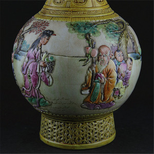 Vases en céramique de la <span class=keywords><strong>dynastie</strong></span> <span class=keywords><strong>qing</strong></span> antique, sculptées à la main, avec longue marque qian, inspiré de la <span class=keywords><strong>dynastie</strong></span> chinoise <span class=keywords><strong>qing</strong></span> - Product Image 3