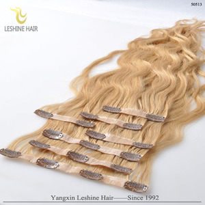 Usine En Gros <span class=keywords><strong>Brun</strong></span> Couleur 100% Remy Clip Dans Extension de Cheveux Humains - Product Image 6