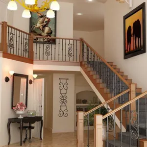 Cheap deck railing Prices indoor stair railing/iron stair balusters/custom wrought iron railings