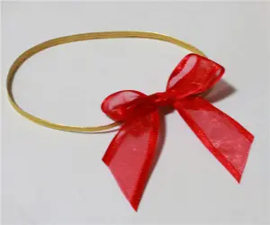 Пользовательские красные банты из органзы с эластичной петлей для упаковки подарков, День Святого Валентина и необычные случаи