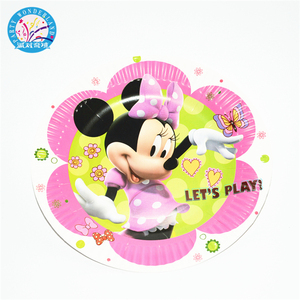 Mickey et <span class=keywords><strong>minnie</strong></span> enfants joyeux <span class=keywords><strong>anniversaire</strong></span> fête fournitures de fête de bande dessinée fournisseurs de Porcelaine de décoration de mariage papier plaque - Product Image 3