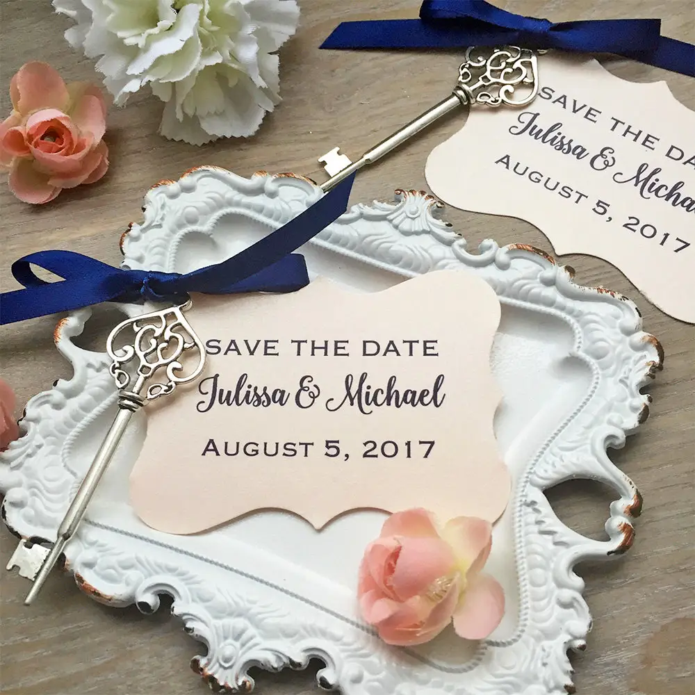 Tarjeta de boda personalizada con imágenes personales, guarda la fecha