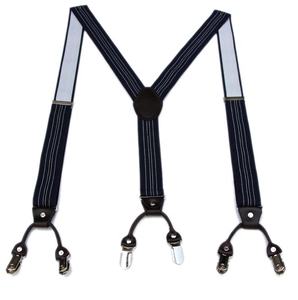 Bretelles en cuir véritable pour hommes réglables élastiques de qualité supérieure avec 6 pinces en métal <span class=keywords><strong>35mm</strong></span> bretelles de garçon d'honneur en forme de Y - Product Image 2