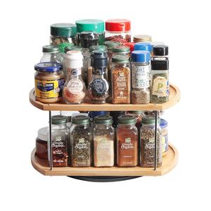 Bambù <span class=keywords><strong>Rotante</strong></span> Lazy Susan Barattolo di <span class=keywords><strong>Spezie</strong></span> Portaspezie Bottiglia di Supporto - Product Image 4