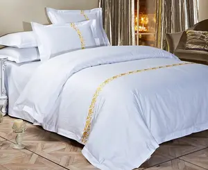 Bianco di cotone da ricamo trapunta copertura hotel duvet della copertura