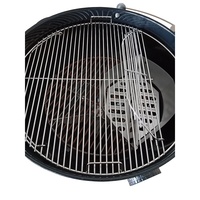 Grille de cuisson à charnières en acier inoxydable 304, pièce de rechange pour barbecue au charbon de bois, compatible avec les grills à boule de 22,5 pouces