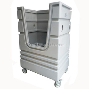 कवर ढक्कन के साथ होटल प्लास्टिक लॉन्ड्री पिंजरे ट्रॉली - Product Image 2