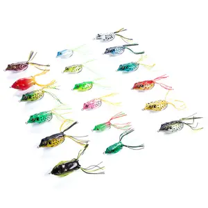 Sıcak Sale16pcs/kutu balıkçılık plastik balıkçılık cazibesi yumuşak kurbağa Lures Set