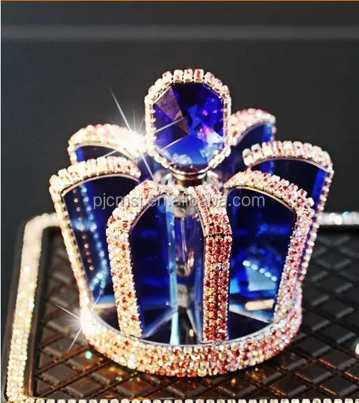 crystal crown perfume bottle with diamond for wedding centerpieces
