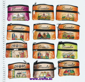 กระเป๋าใส่เหรียญหนังลายชนเผ่าเอกวาดอร์ ของที่ระลึกทำมือ อุปกรณ์เสริมการเดินทาง เอกวาดอร์ - Product Image 2