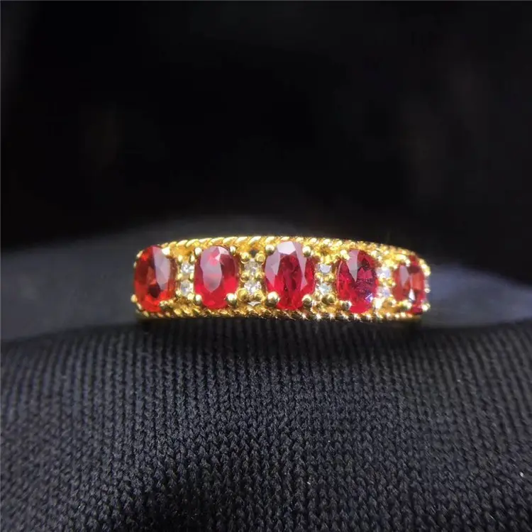 18 k gold Zuid-afrika real diamond Sri Lanka 1.1ct natural red ruby ring voor vrouwelijke bruiloft engagement