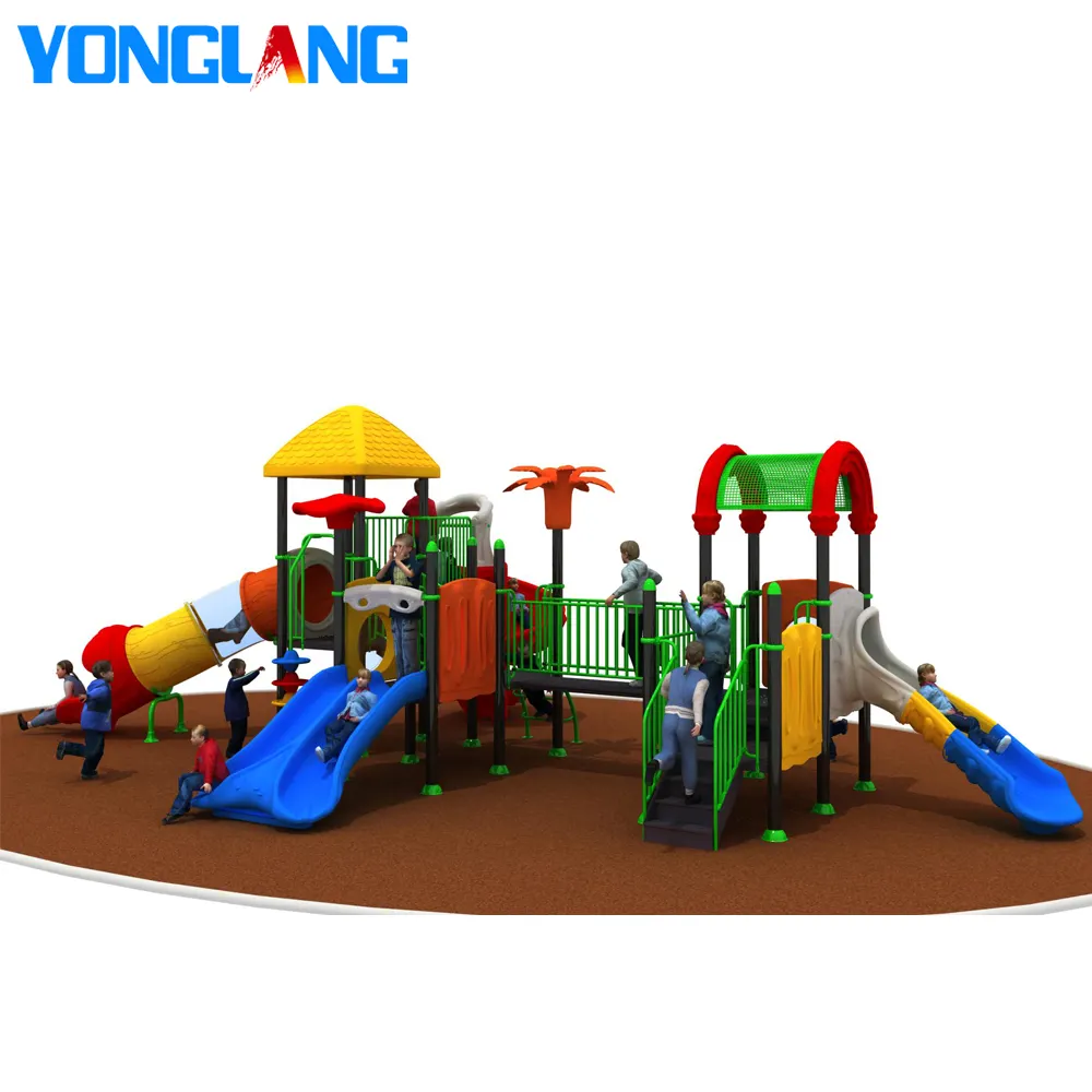 YL-S123 <span class=keywords><strong>profesional</strong></span> de fábrica de plástico diapositiva combinada patio al aire libre comercial parques infantiles con toboganes de tubo