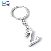 Porte-clés personnalisé en alliage avec lettres A à Z, pendentif de sac à main, pour téléphone, décoration de voiture, porte-clés en métal avec lettre D, pièces