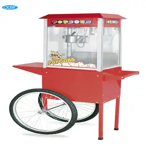 CE Approved Red Top Commercial Sweet Popcorn Machine 8OZ Electric Popcorn Maker With Cart (OT-08-2)