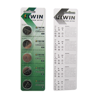 Batería de celda de botón de litio para control remoto y llave de coche, OEM o KIWIN, 3V CR2032