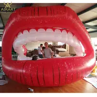 Ballon géant gonflable en forme de lèvre avec éclairage LED pour la décoration, bouche gonflable