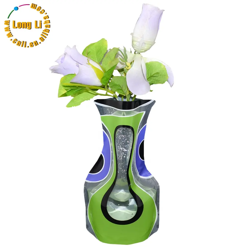 अनुकूलित मुद्रित प्लास्टिक foldable फूल फूलदान