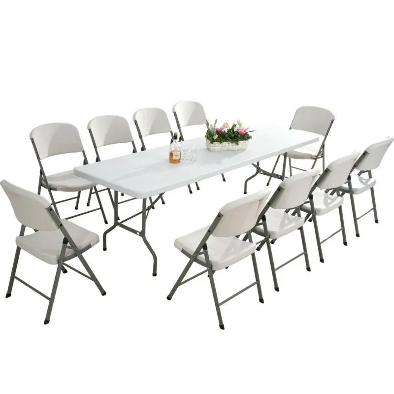 Ensemble de Table et chaises rectangulaires, 3 pièces, moderne, classique, 8 pieds, pour Banquet ou mariage