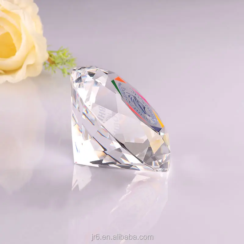 Promoção de negócios presentes logotipo personalizado gravura paperweight diamante de cristal