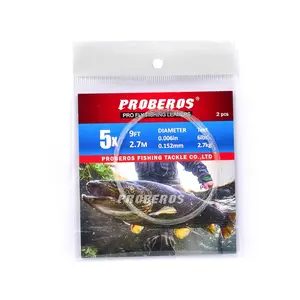 PRO BEROS 10 Pieces Tapered Leader Fly Fishing Line 9FT 0X-6X Nylon Fly Fishing Leader Clear