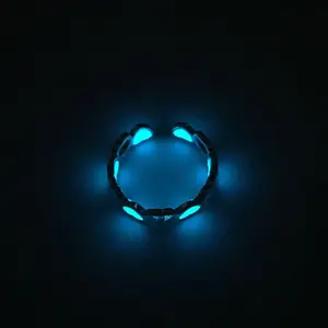 Womens Glow Hollow Heart love Ring Adjustable Heart Shape Luminous Ring Glowing in Dark Silver Color Rings