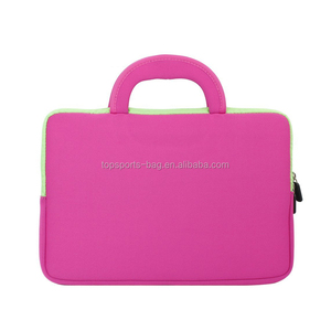 Tas <span class=keywords><strong>laptop</strong></span> Neoprene <span class=keywords><strong>15</strong></span> inci kustom merah muda dengan pegangan dan saku tas <span class=keywords><strong>laptop</strong></span> tahan air untuk <span class=keywords><strong>Dell</strong></span> - Product Image 4