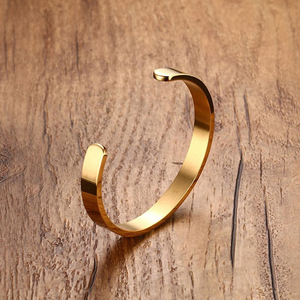 Custom logo Fashion 316L Stainless Steel Cuff Bracelet <strong>Silver</strong> Gold <strong>for</strong> Women <strong>Men</strong> - Product Image 4