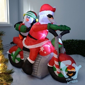 Personalizado al aire libre interior Navidad decoración inflable Santa Claus en Motobike - Product Image 2