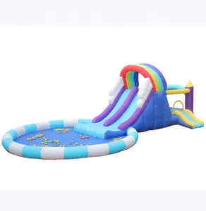 SS63102 Large Commercial Sale Air Slide Adult Kids Inflatable PVC Water Slide with Pool