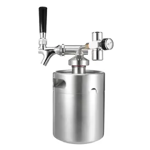 Homebrew कंटेनर 64oz /128oz स्टेनलेस स्टील बीयर भाला के साथ मिनी पीपा 2 एल growler