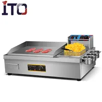 ASQ 860 Hot selling commerciële grote size elektrische friteuse met elektrische bakplaat