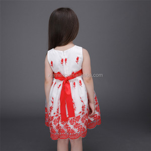 New style of the baby dress 2016 hot selling bow match sleeveless girl dress - Product Image 6