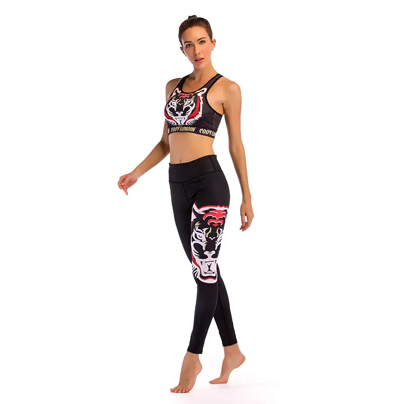Benutzer definierte Logo Label Trainings anzug Set 2 Stück Brasilien Frauen Sportswear Fitness Compression Laufhose
