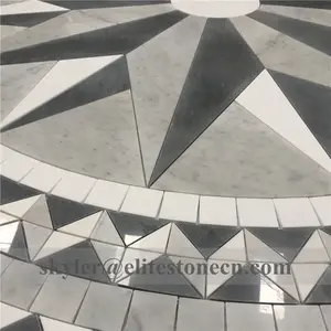 Cheap Inlay Tile Round Mosaic Floor Patterns Waterjet Marble Medallion For China