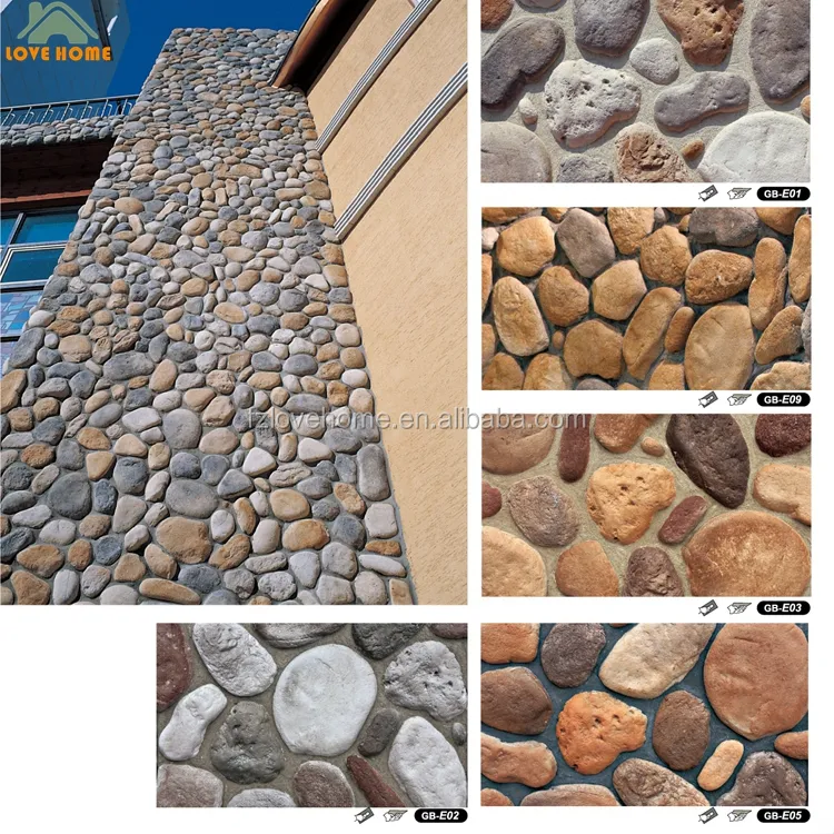 Pebbles ontwerp achtergrond wandpaneel kunstmatige cultuur steen tegels