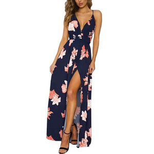 <span class=keywords><strong>Longue</strong></span> <span class=keywords><strong>robe</strong></span> de plage, vêtement vintage, imprimé Floral, tenue d'été à bandes, col en V, <span class=keywords><strong>dos</strong></span> <span class=keywords><strong>nu</strong></span> Sexy - Product Image 1