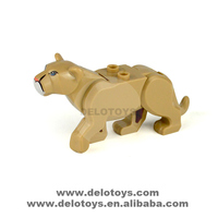 DELO TOYS Jouet en plastique Nouveau style Léopard / Panthère avec tête et pattes mobiles Briques de construction Jouets animaux pour enfants (DX004)