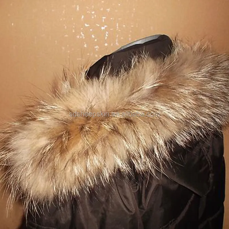 Raccoon Fox Fur Trim Ladies Leather Jacket Fur Collar
