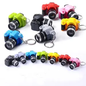 Wholesale creative camera key buckle LED lamp luminous sound lovely key ring