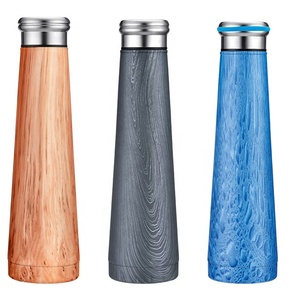 Bouteille d'eau en <span class=keywords><strong>bois</strong></span> de qualité alimentaire en forme de cône, flacon conique en acier inoxydable, <span class=keywords><strong>thermos</strong></span> sous vide - Product Image 1
