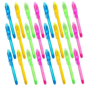 Wholesale invisible magic pens with built in UV lights mini uv light pen for Spy Game Party and pary gift Safety to Kids