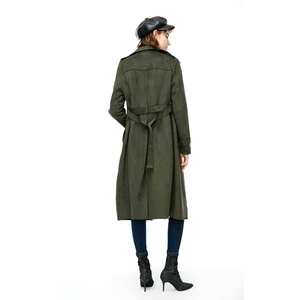 Puro Otoño de manga larga chaqueta botones marrón <span class=keywords><strong>largo</strong></span> <span class=keywords><strong>abrigo</strong></span> <span class=keywords><strong>Mujer</strong></span> - Product Image 4