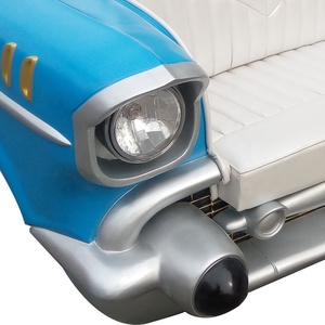 Sofá de Coche Retro Industrial del Año 1959, Sofá de Coche Vintage de Color Azul, Sofá Antiguo para Cafetería, <span class=keywords><strong>Bar</strong></span> en Casa, <span class=keywords><strong>Bar</strong></span> de Internet - Product Image 6