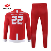 Pakaian olahraga sublimasi kustom uniseks lengan panjang baju olahraga sepak bola hangat untuk lari sepak bola & Jogging layanan OEM tersedia